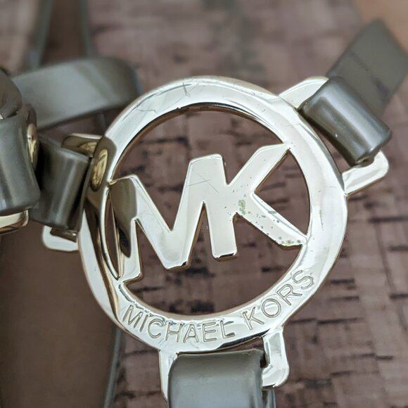 MICHAEL KORS Cork Sandals MK Logo charm Jelly PVC flip flop CHOOSE SIZE 7 - Picture 7 of 7